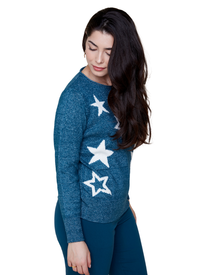 Renuar Star Sweater In Lagoon