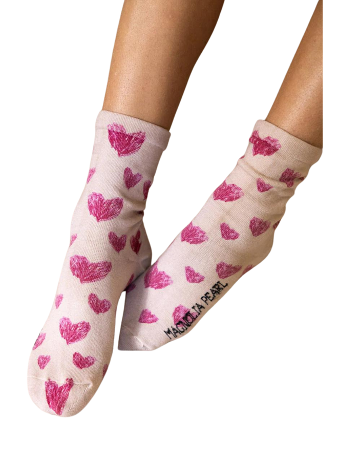 Magnolia Pearl Heart Printed MP Socks