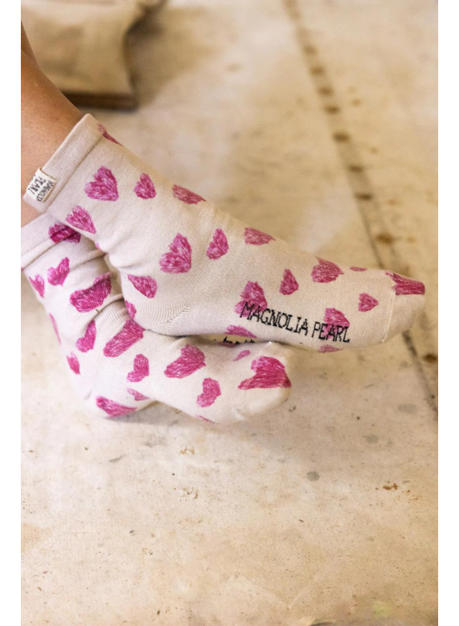 Magnolia Pearl Heart Printed MP Socks