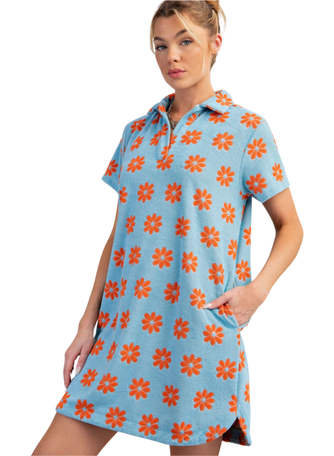 Orange Daisy Terry Dress