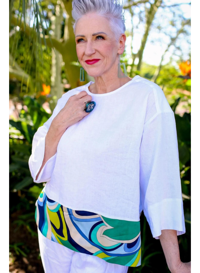 Alembika Lagoon Dot Linen Top