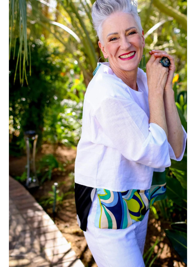 Alembika Lagoon Dot Linen Top
