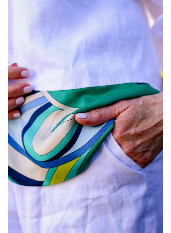Alembika Lagoon Dot Linen Top