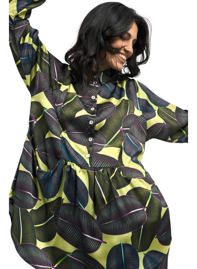 Alembika Bernie Babydoll Blouse In Leaves