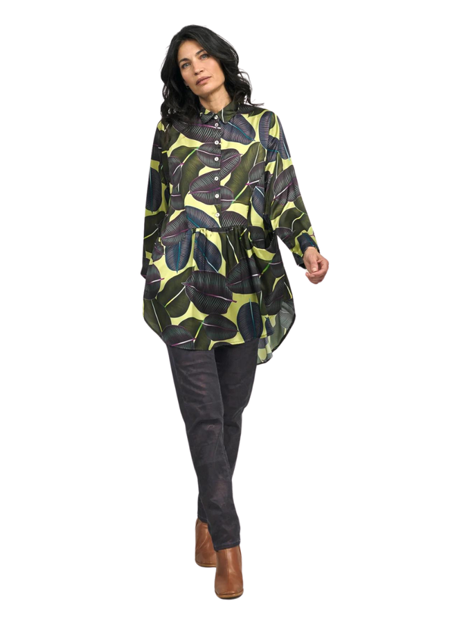 Alembika Bernie Babydoll Blouse In Leaves