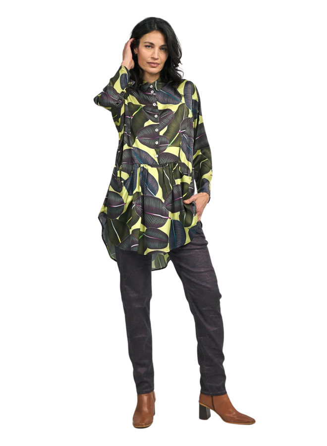 Alembika Bernie Babydoll Blouse In Leaves