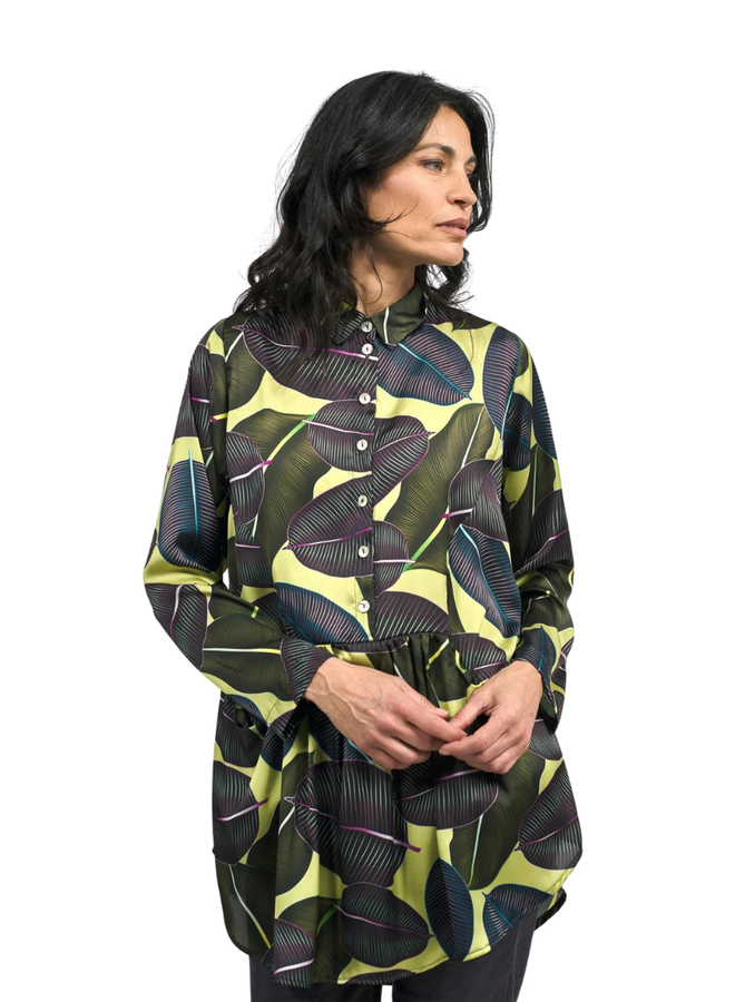 Alembika Bernie Babydoll Blouse In Leaves