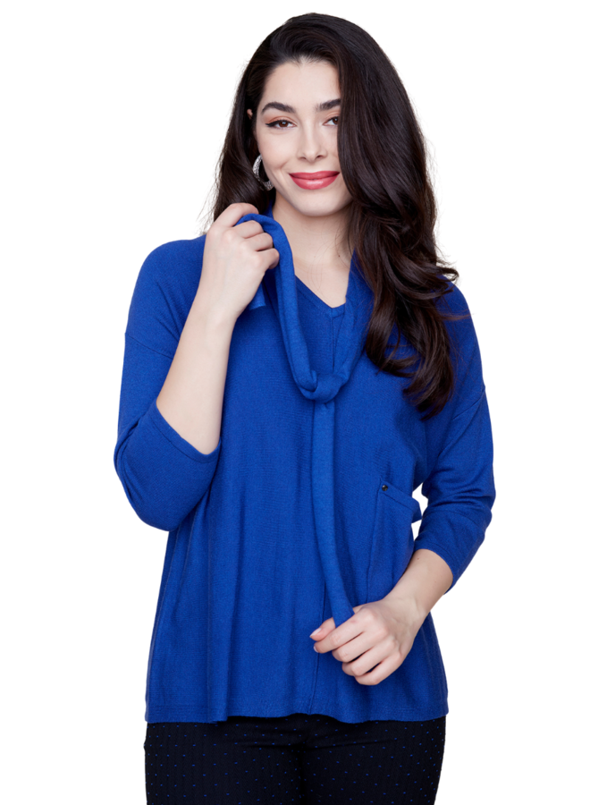 Renuar Tie Sweater In Lapis