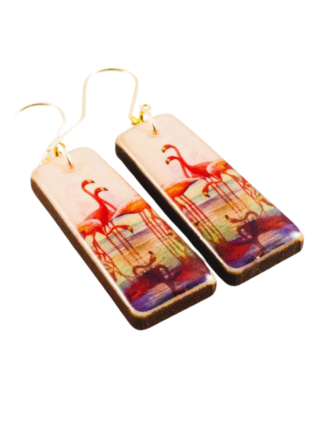 Pink Tropical Flamingo Earrings