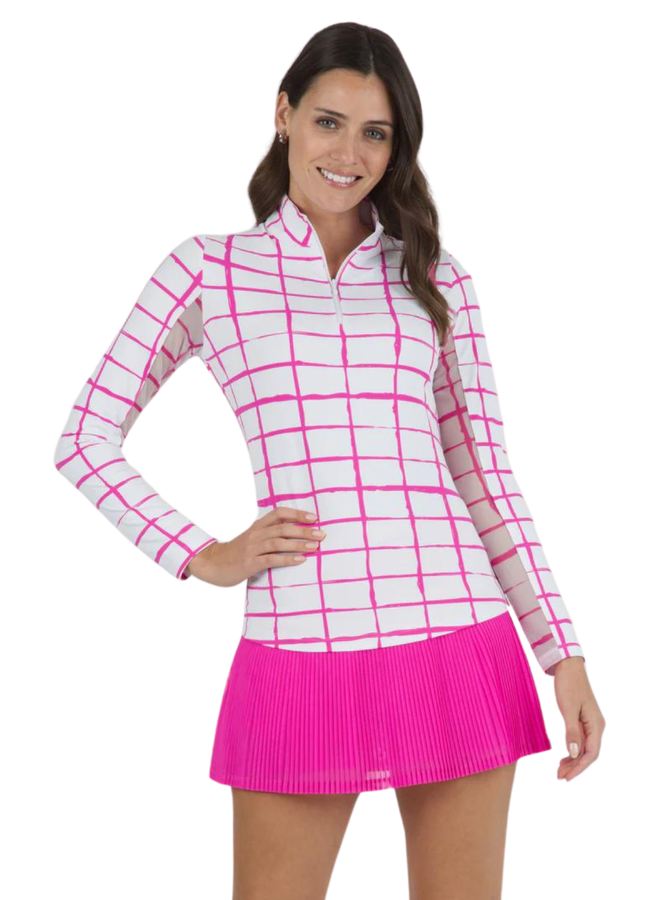 IBKUL Cordova Print Long Sleeve Mock Neck Top
