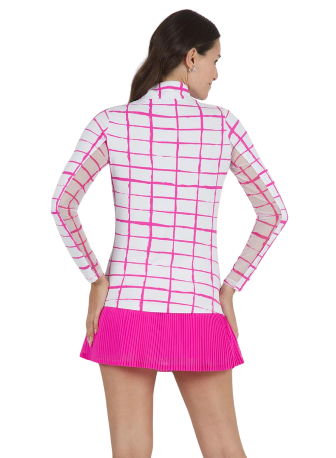 IBKUL Cordova Print Long Sleeve Mock Neck Top