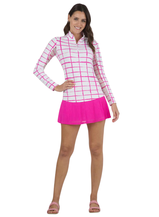 IBKUL Cordova Print Long Sleeve Mock Neck Top