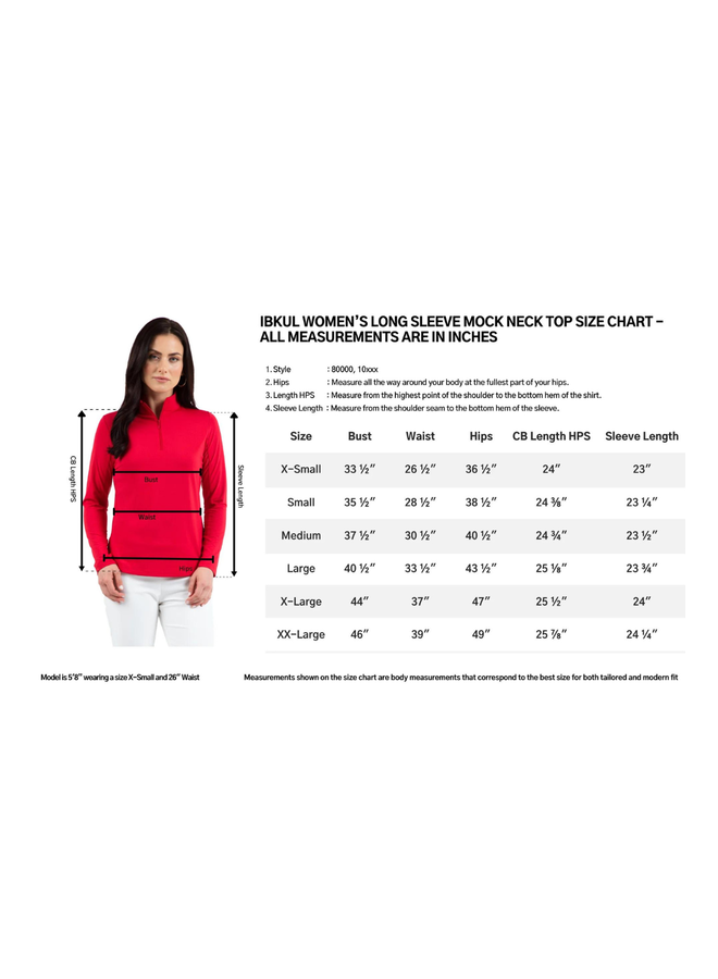 IBKUL Cordova Print Long Sleeve Mock Neck Top