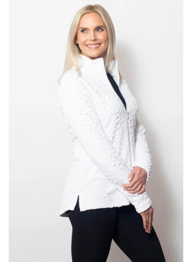 Sno Skins Wavy Zip Jacket in White
