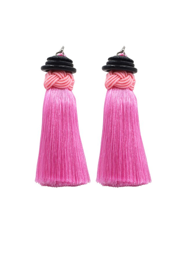 Artist Made Tassel Earrings With Vintage Buttons