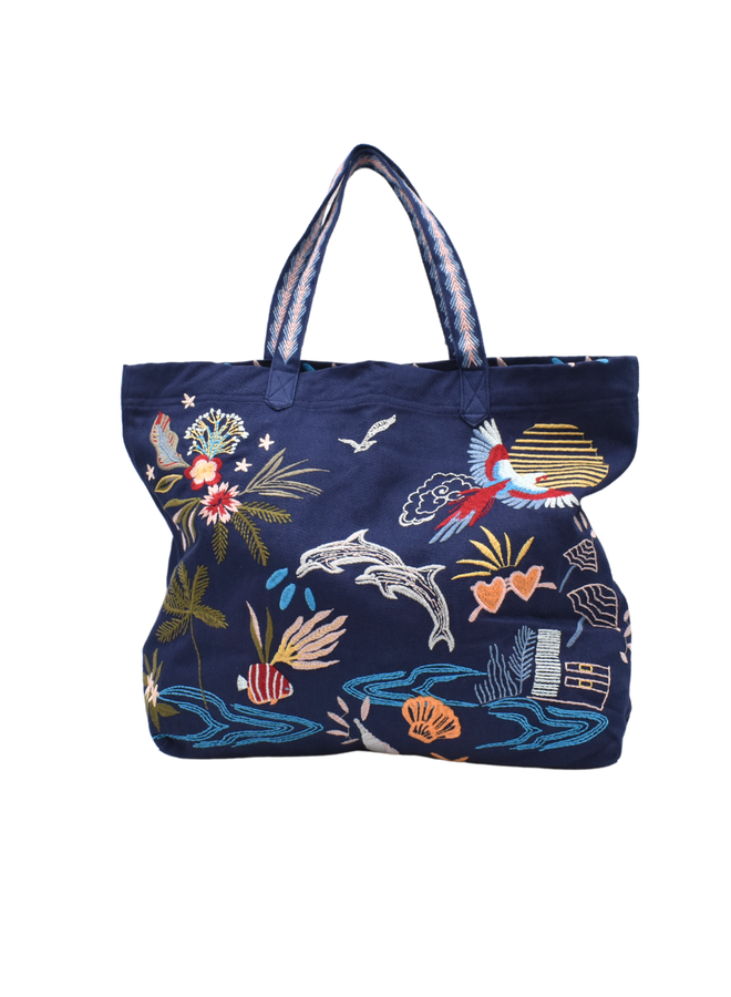 Johnny Was Florida Everyday Tote in Navy