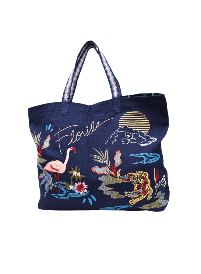 Johnny Was Florida Everyday Tote in Navy