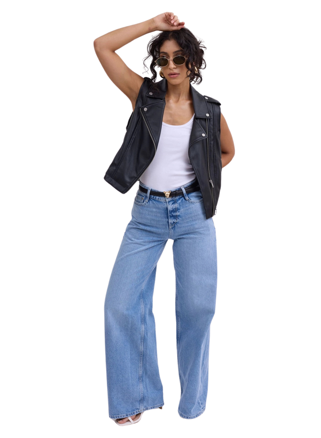 Leather Skinny Panther Buckle Belt