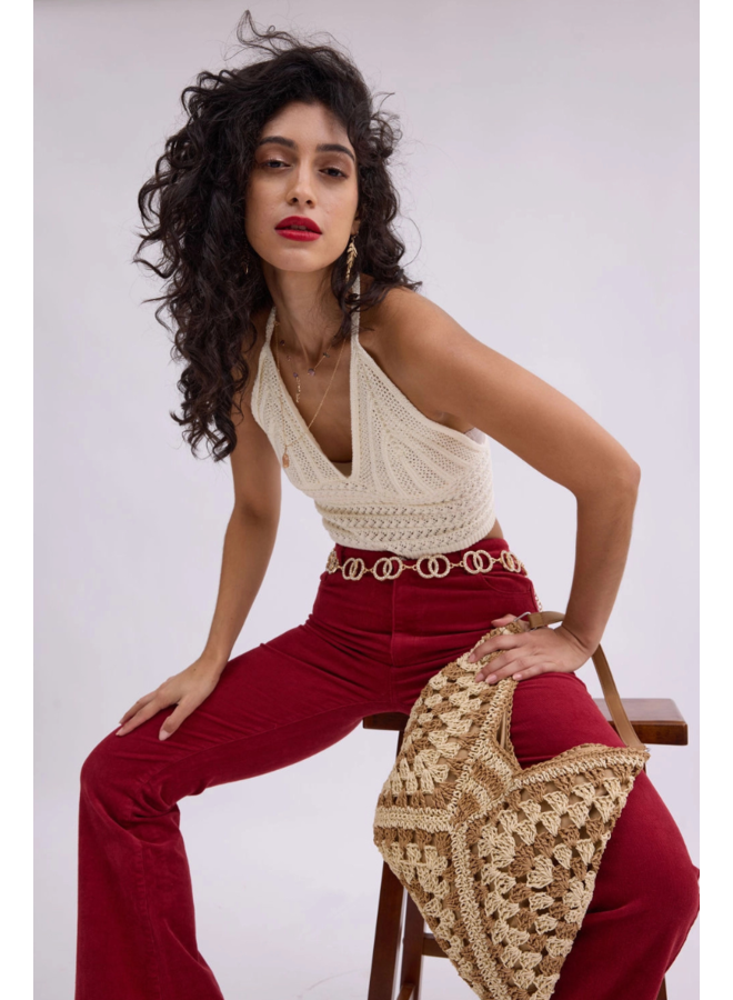 Circle Rhinestone Gold Chain Belt