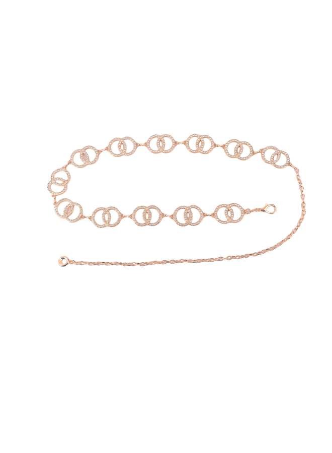 Circle Rhinestone Gold Chain Belt