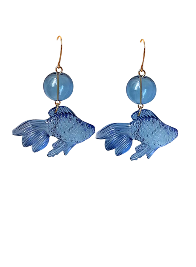 Blue Goldfish Earrings
