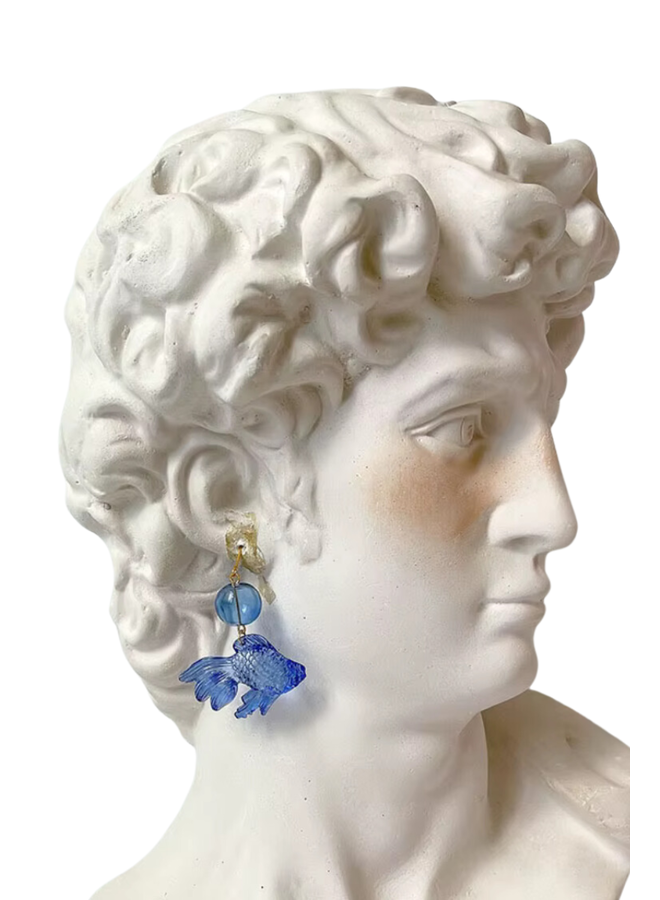Blue Goldfish Earrings