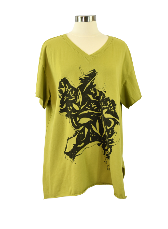 Cynthia Ashby Leo Leaves Tee in Karma