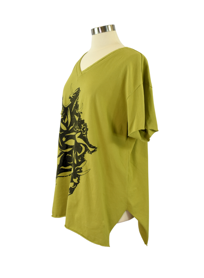 Cynthia Ashby Leo Leaves Tee in Karma