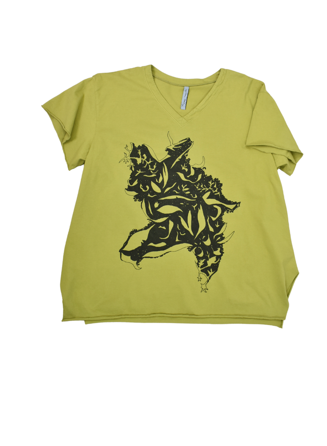 Cynthia Ashby Leo Leaves Tee in Karma