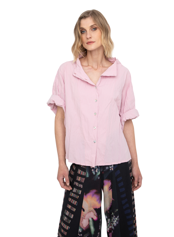 Ozai Siri Crinkle Funnel Top In Pink