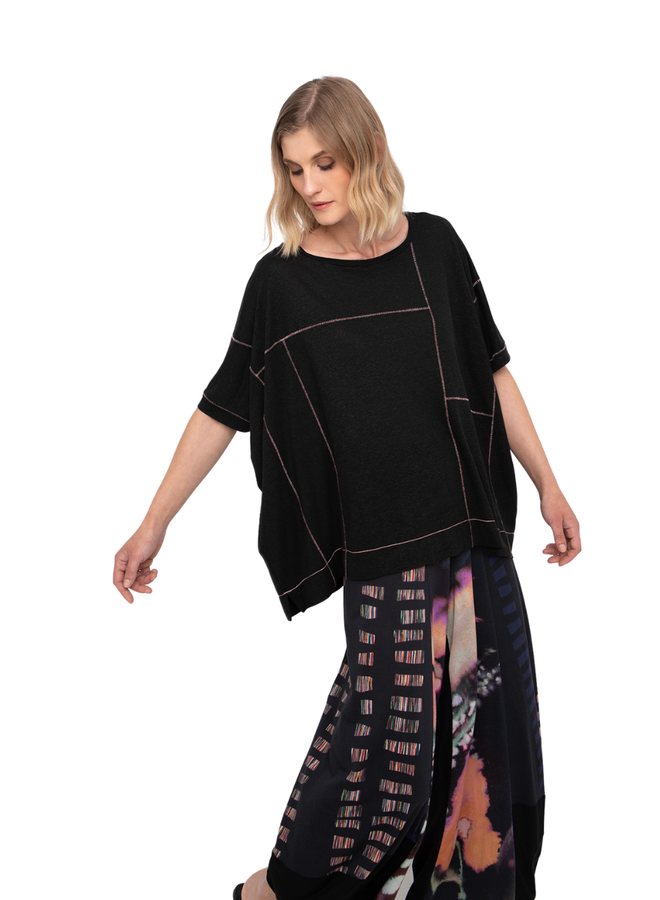 Ozai Zoetrope Top in Black & Pink