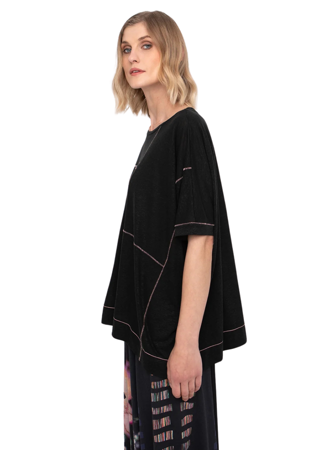 Ozai Zoetrope Top in Black & Pink