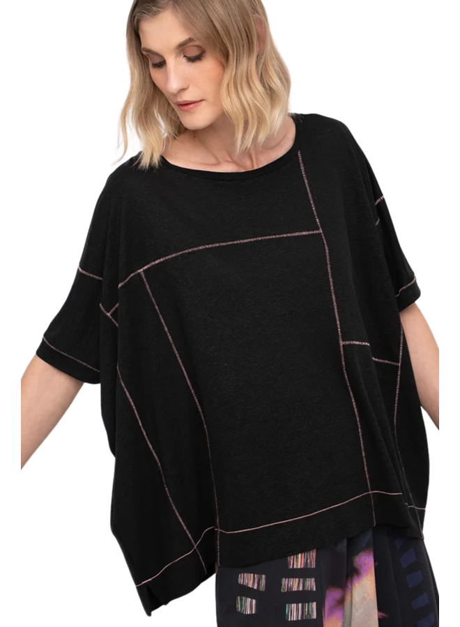 Ozai Zoetrope Top in Black & Pink
