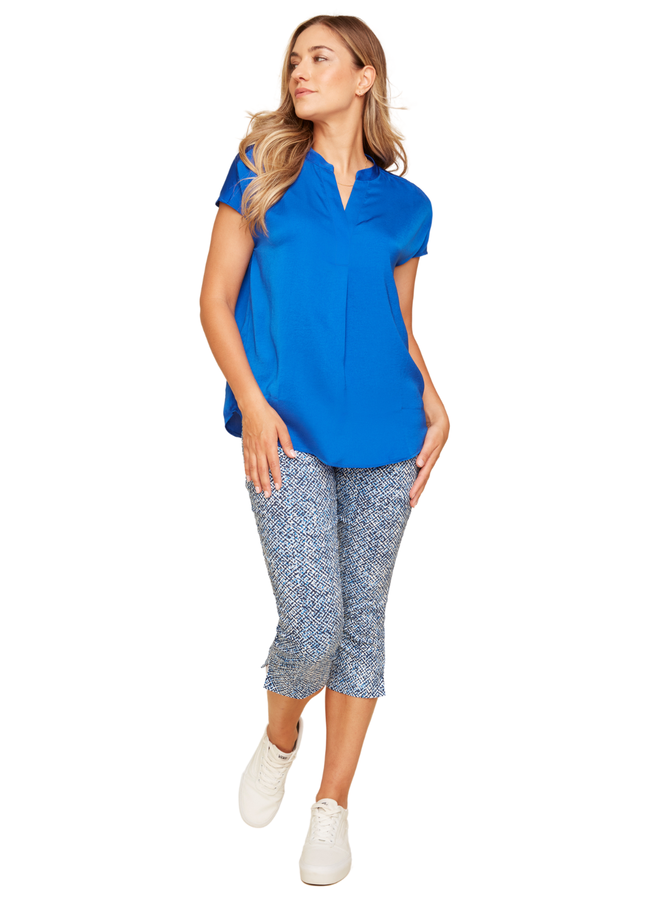 Renuar Essential Short Sleeve Top In Royalty