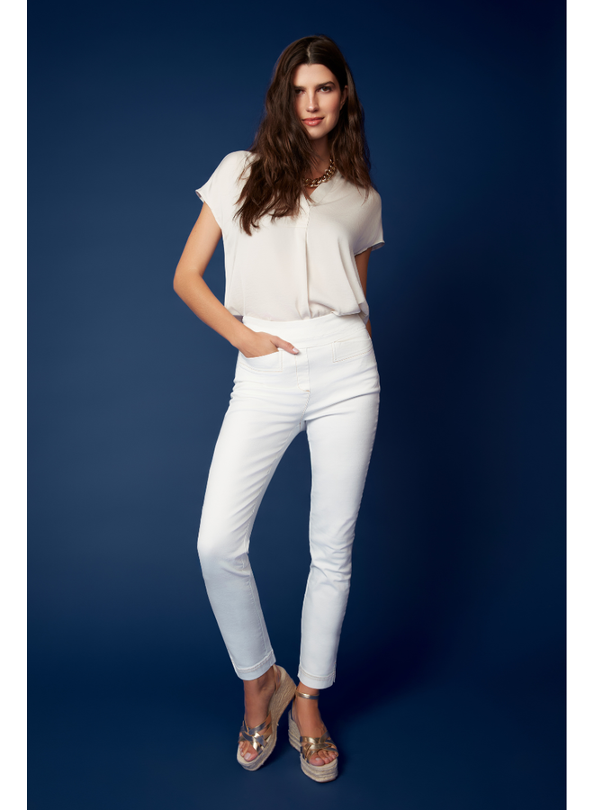 Renuar Cigarette Ankle Pant In White