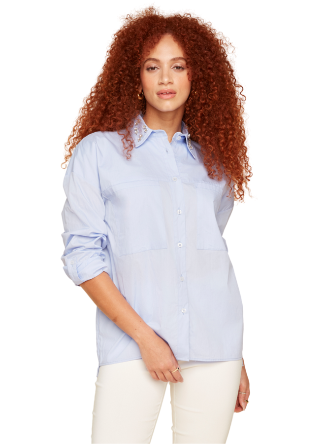 Renuar Front Pocket Shirt In Bluebell