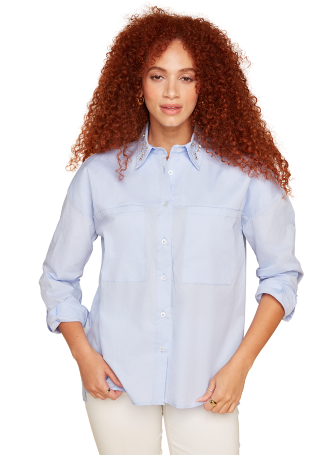 Renuar Front Pocket Shirt In Bluebell