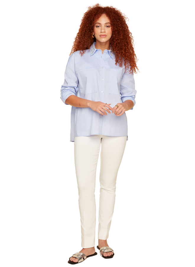 Renuar Front Pocket Shirt In Bluebell