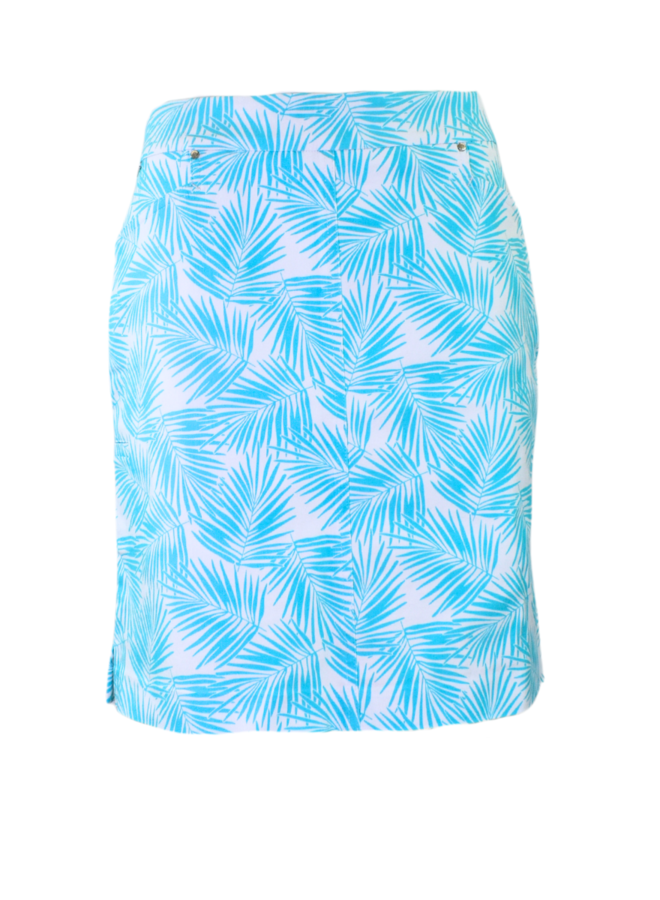 Renuar Skort In Aquamarine Palm Print