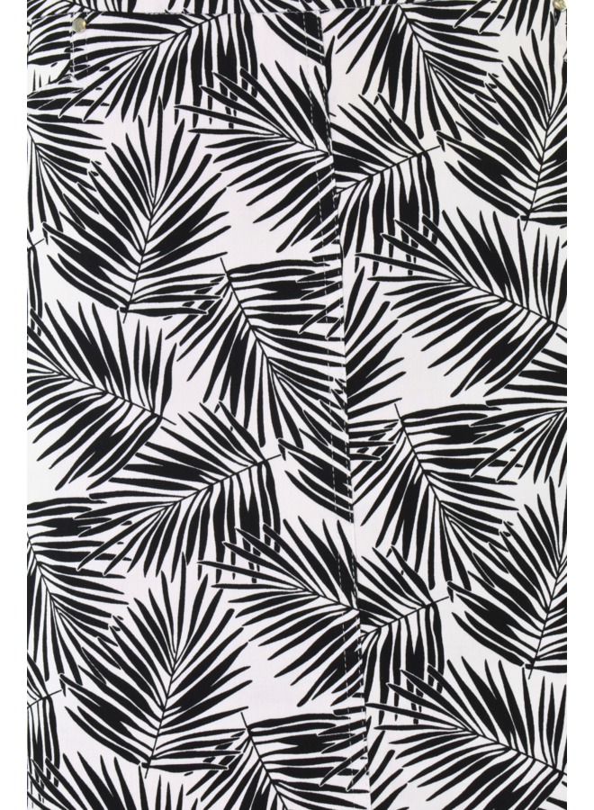 Renuar Skort In Black Palm Print