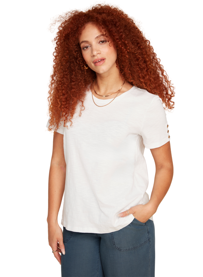 Renuar Button Sleeve Tee in More Colors