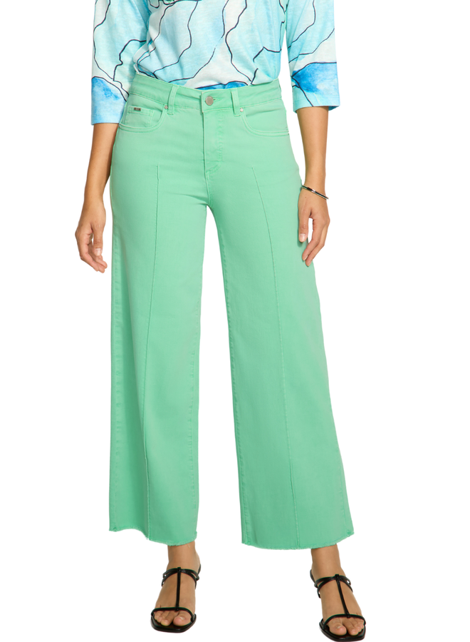 French Dressing Olivia Fringed Wide Ankle Pant In Patina