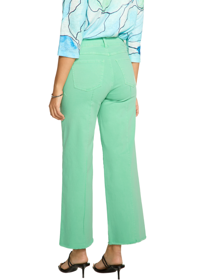 French Dressing Olivia Fringed Wide Ankle Pant In Patina