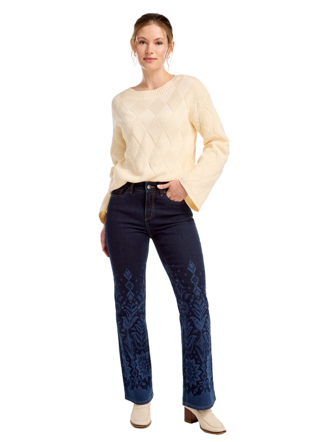 French Dressing Olivia Print Flare Jean
