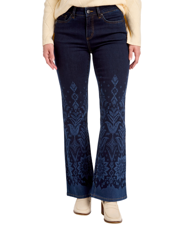 French Dressing Olivia Print Flare Jean