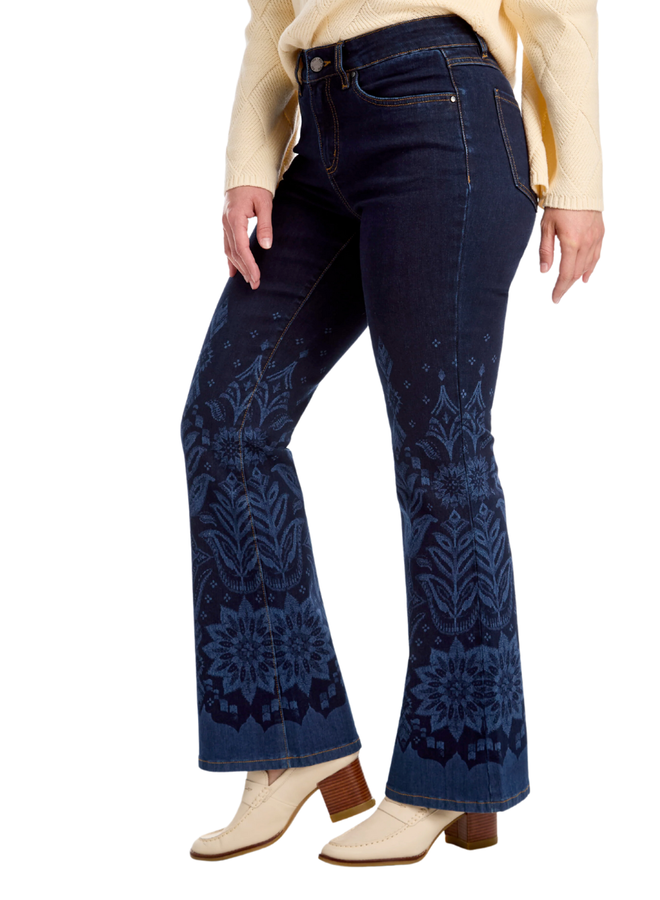 French Dressing Olivia Print Flare Jean