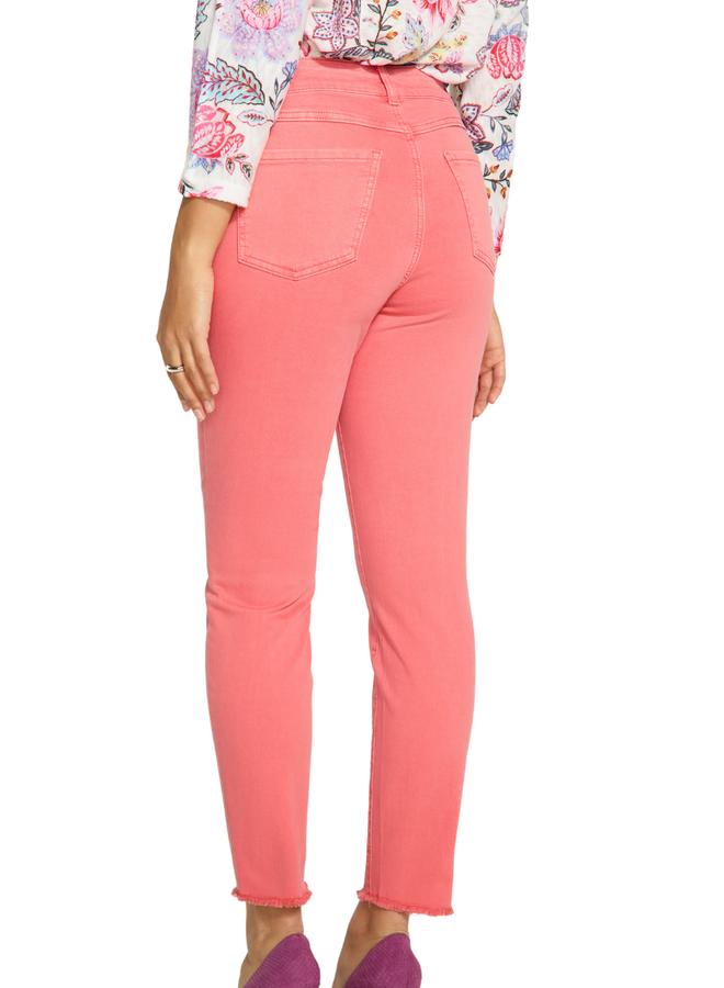 French Dressing Fringed Lux Olivia Slim Jean In Coral