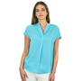 Renuar Essential Short Sleeve Top In Aquamarine