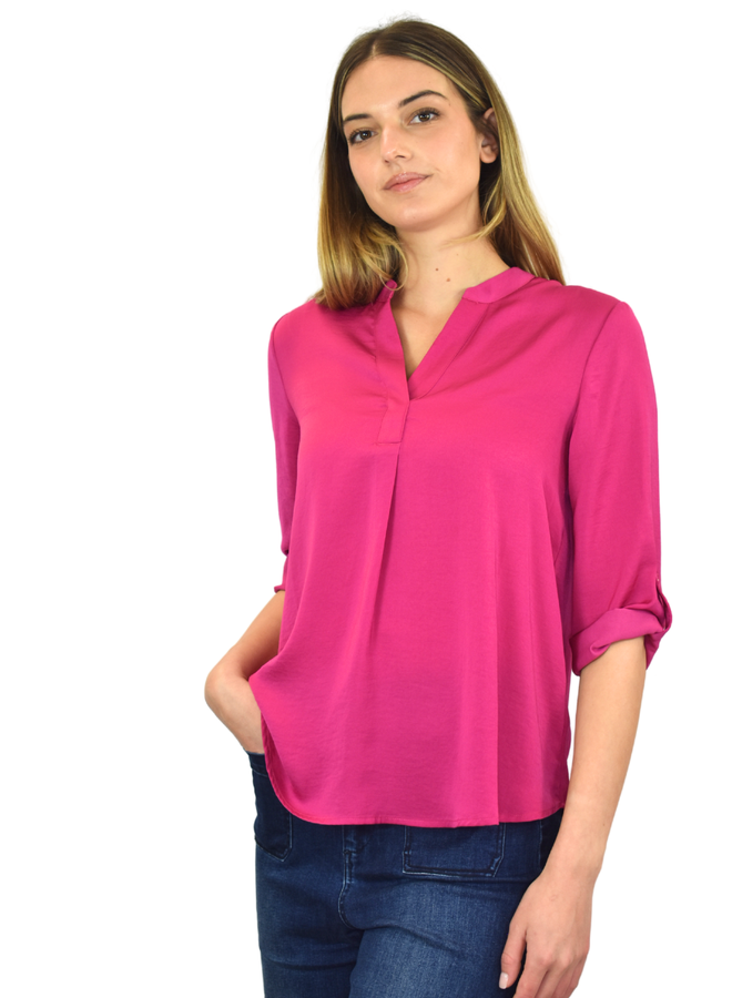 Renuar V-Neck Blouse In Orchid