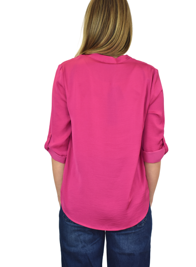 Renuar V-Neck Blouse In Orchid